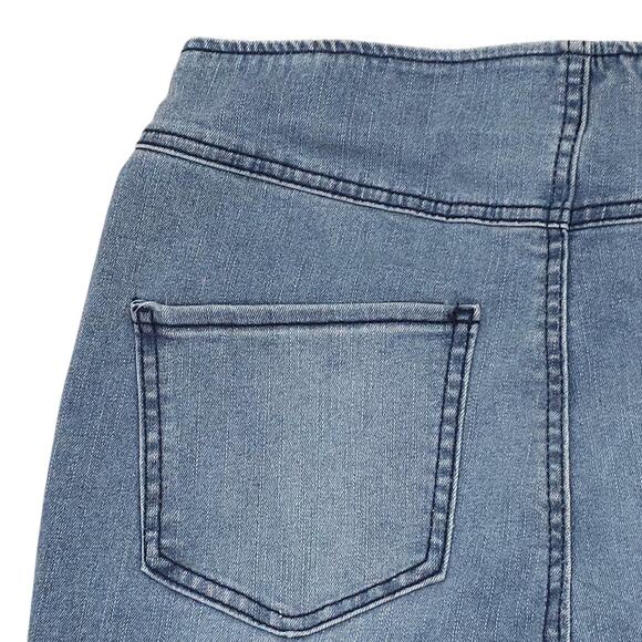 Womens Jeans Juniors 3 Blue Flare High Rise Pullon Stretch Light Wash New - Picture 9 of 12